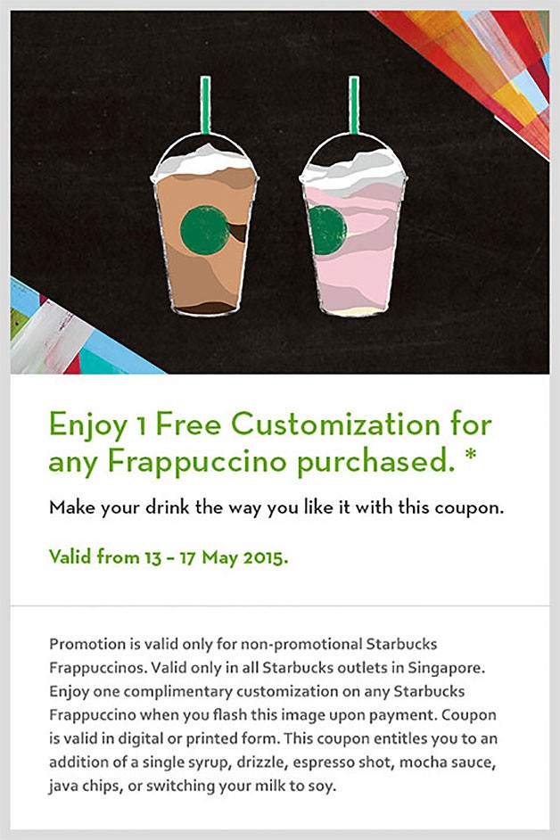 Starbucks frappuccino coupons printable
