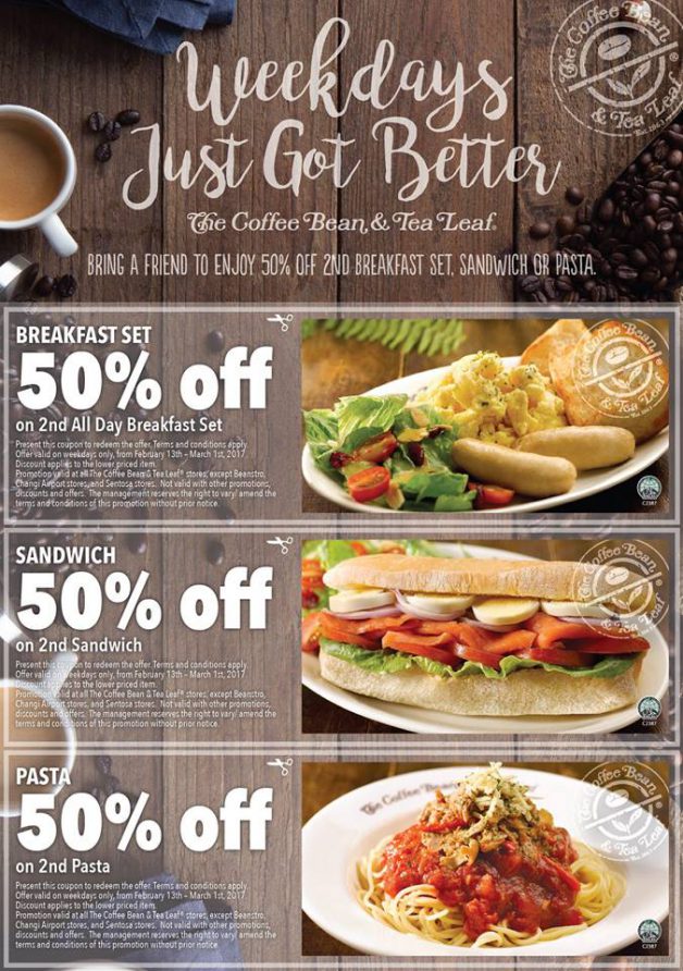Coffee Bean Latest Dining Coupons 50 Second Breakfast Set Coffee Bean Latest Dining Coupons 50 Second Breakfast Set Sandwich Or Pasta On Weekdays