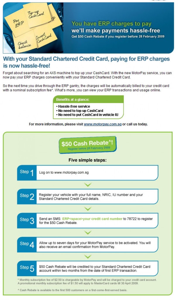 Standard Chartered ERP Rebate Great Deals Singapore