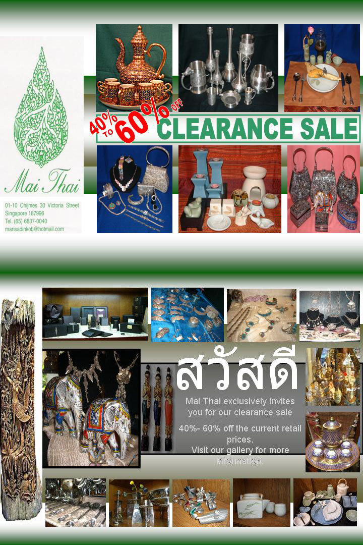 Mai Thai Gallery Closing Down Sales CHIJMES Great Deals Singapore