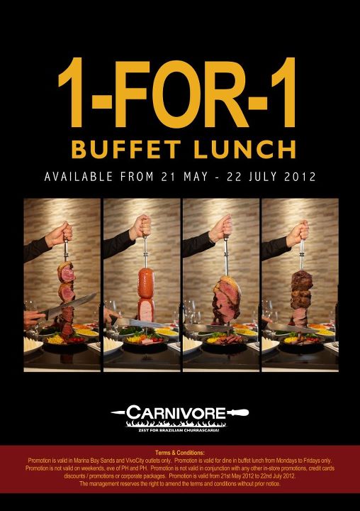 Carnivore Brazillian Churrascaria 1-For-1 Buffet Lunch