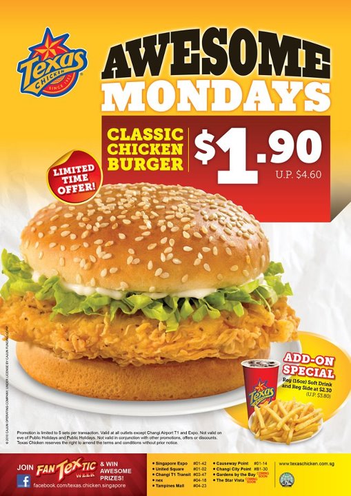 Texas Chicken Awesome Monday Deal