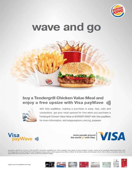 Burger King Free Upsize With Visa Paywave