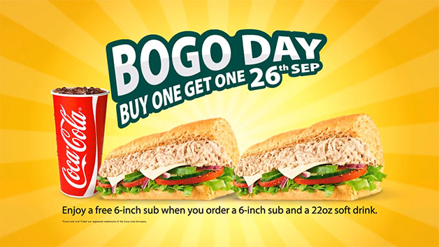 [BOGO] Subway 1-For-1 “Life Changing” Promotion For One Day Only