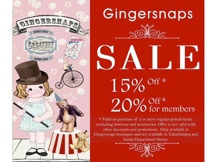 Gingersnaps School Holidays Sale Promotion 2013: 15% Discount With Minimum Two Items Purchase