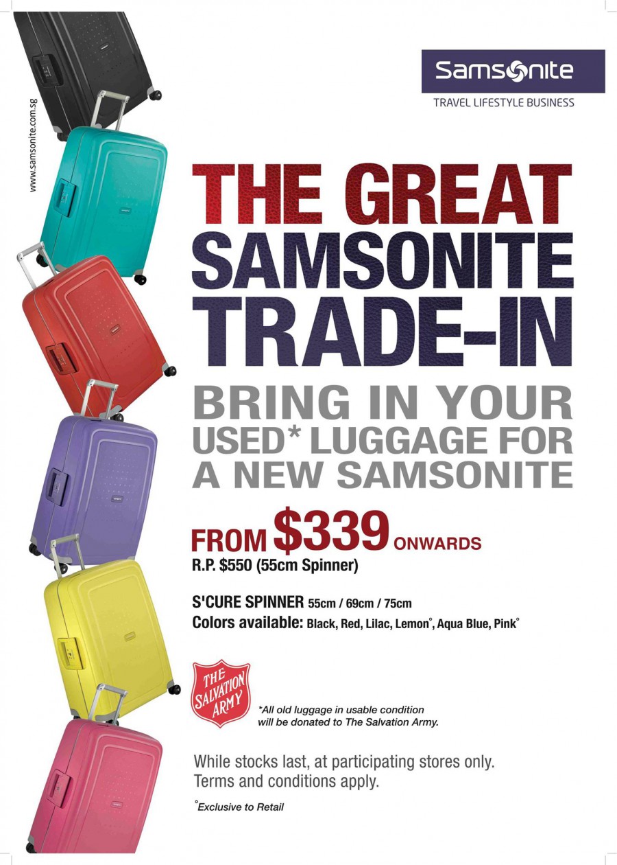 The Great Samsonite Luggage TradeIn Promotion February 2014, Bring In Your Old Today Great