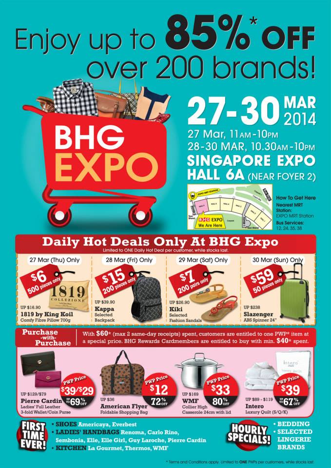 BHG Expo Sale Starts Today With Up To 85% Off Over 200 Brands + Daily Hot Deals March 2014