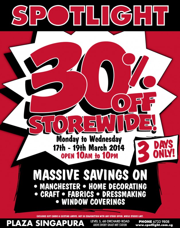 Spotlight Massive Savings 30 Off Storewide Sale March 2014 Till Today