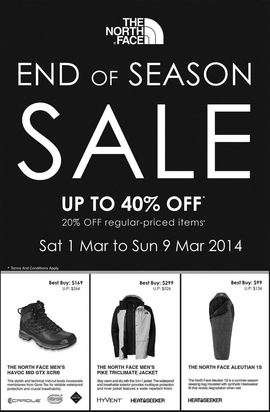 North Face End Of Season Sale Takashimaya Up To 40 Off Footwear