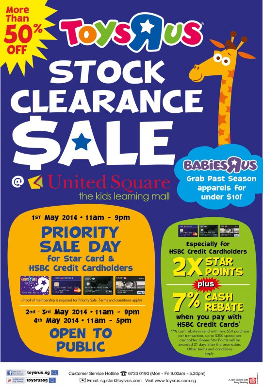 Toys "R" Us Stock Clearance Sale United Square May 2014 Great Deals