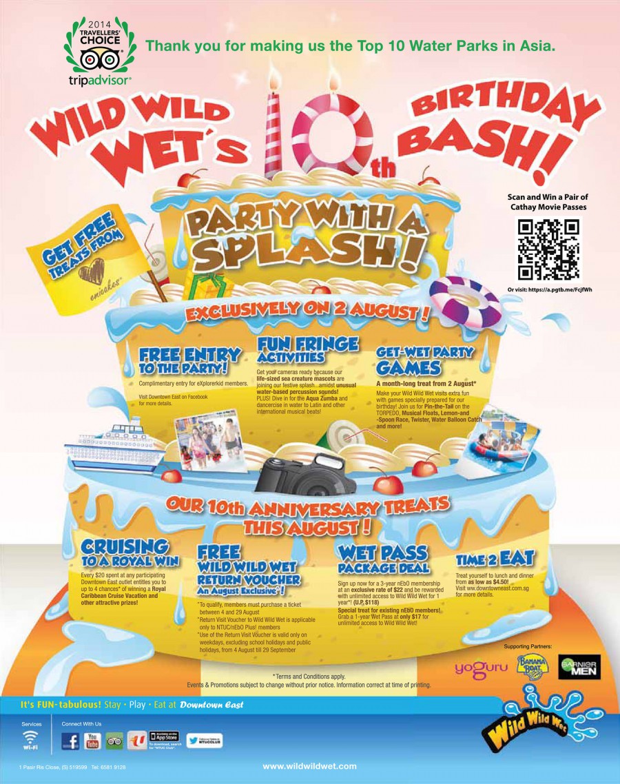 Wild Wild Wet 10th Birthday Bash August Promotions Great Deals Singapore