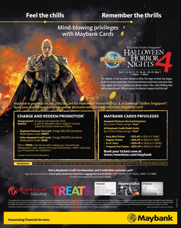 Maybank EarlyBird Ticket Discounts To Halloween Horror Nights 4 RWS
