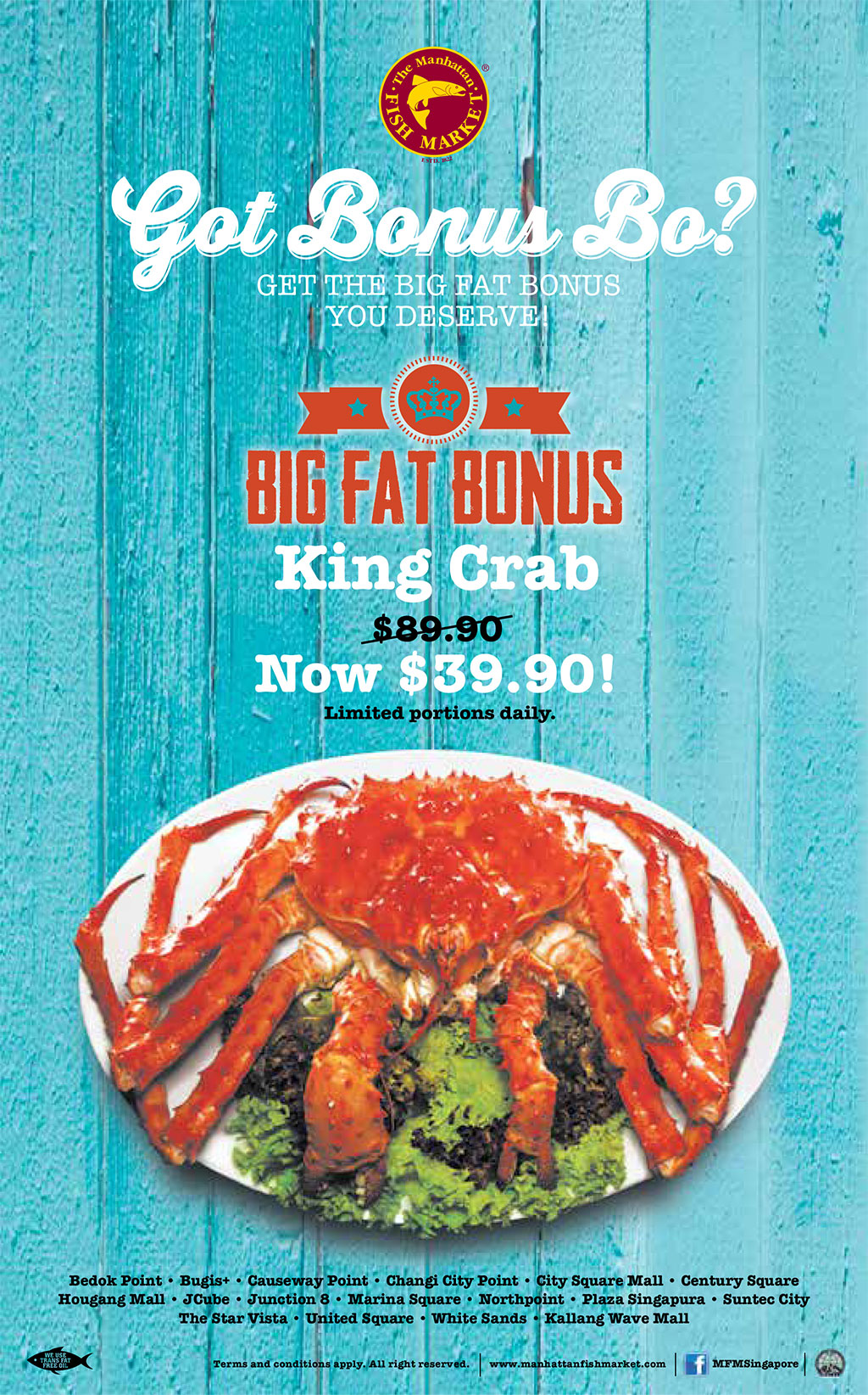 Manhattan Fish Market now serves King Crabs in limited portions daily