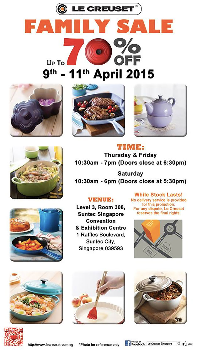 Le Creuset Singapore to hold Family Sale at Suntec Convention this week