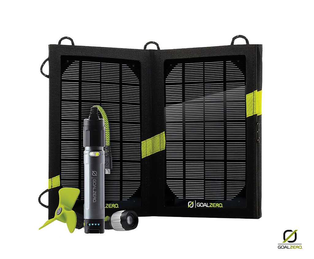 Goal Zero USB Recharger & Solar Panel MultiTool Kit keeps your devices