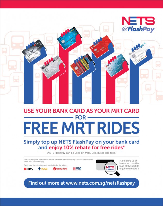 Enjoy 10 rebate on MRT rides when you use bank cards with FlashPay