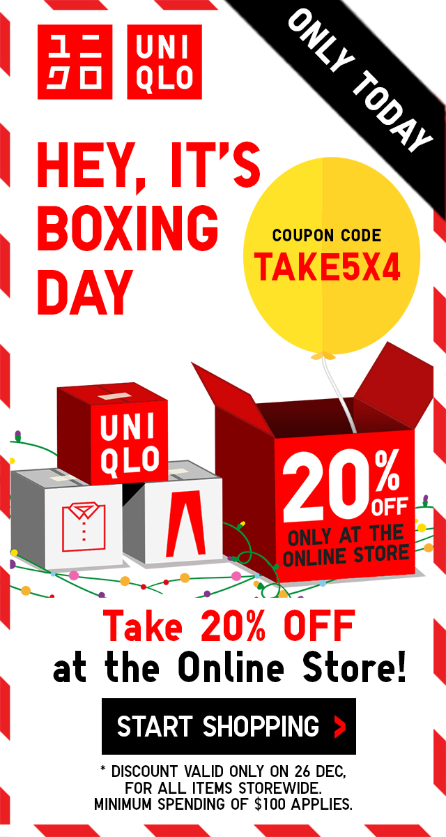Take 20 off everything in UNIQLO Boxing Day online store exclusive