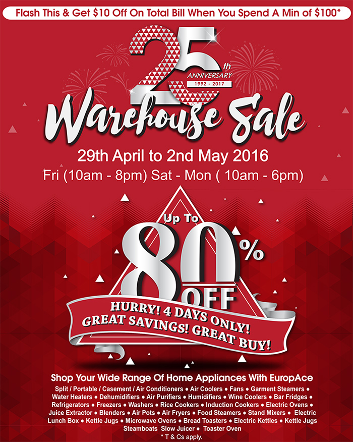 EuropAce largest Warehouse Sale is happening this Labour Day Weekend