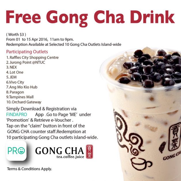 Enjoy a free Gong Cha Drink when you download this mobile app Great