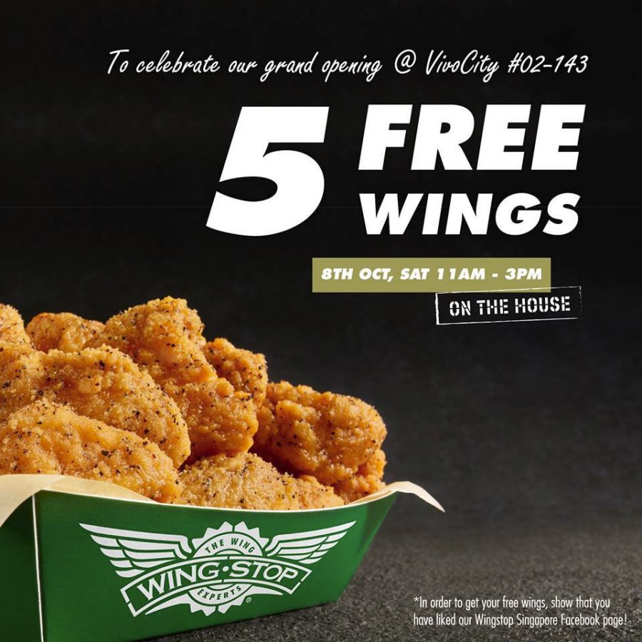 Who wants some free wings? Wingstop is giving you 5 in their Vivocity