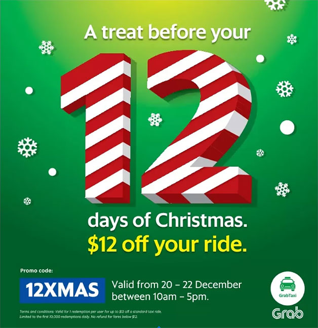 This awesome promo code from Grab lets you enjoy 12 off your taxi
