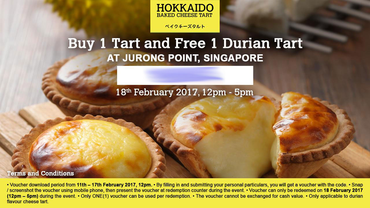 Hokkaido Baked Cheese Tart to launch new Durian Flavour, gives everyone