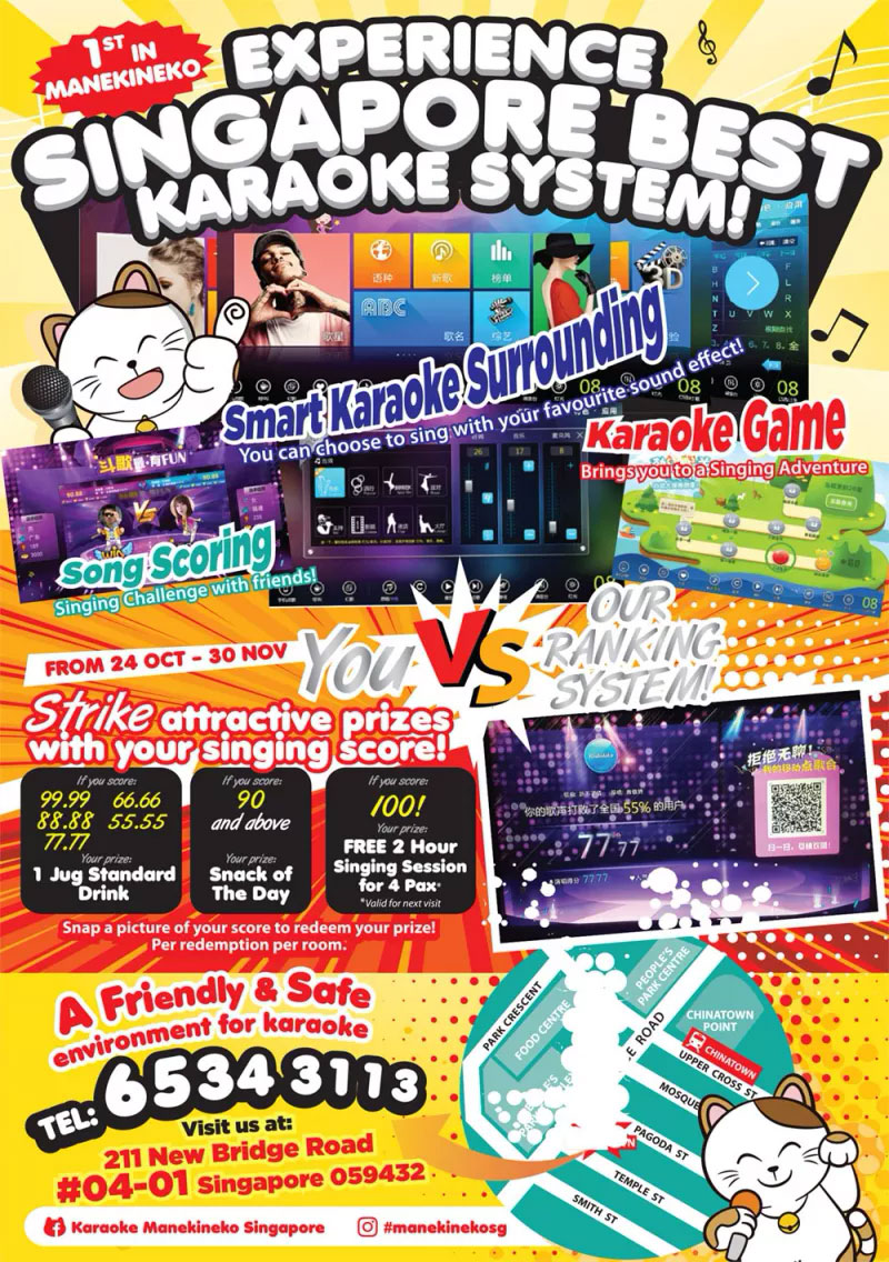 Karaoke Manekineko Lucky Chinatown Opening Promotion 10 nett for 2