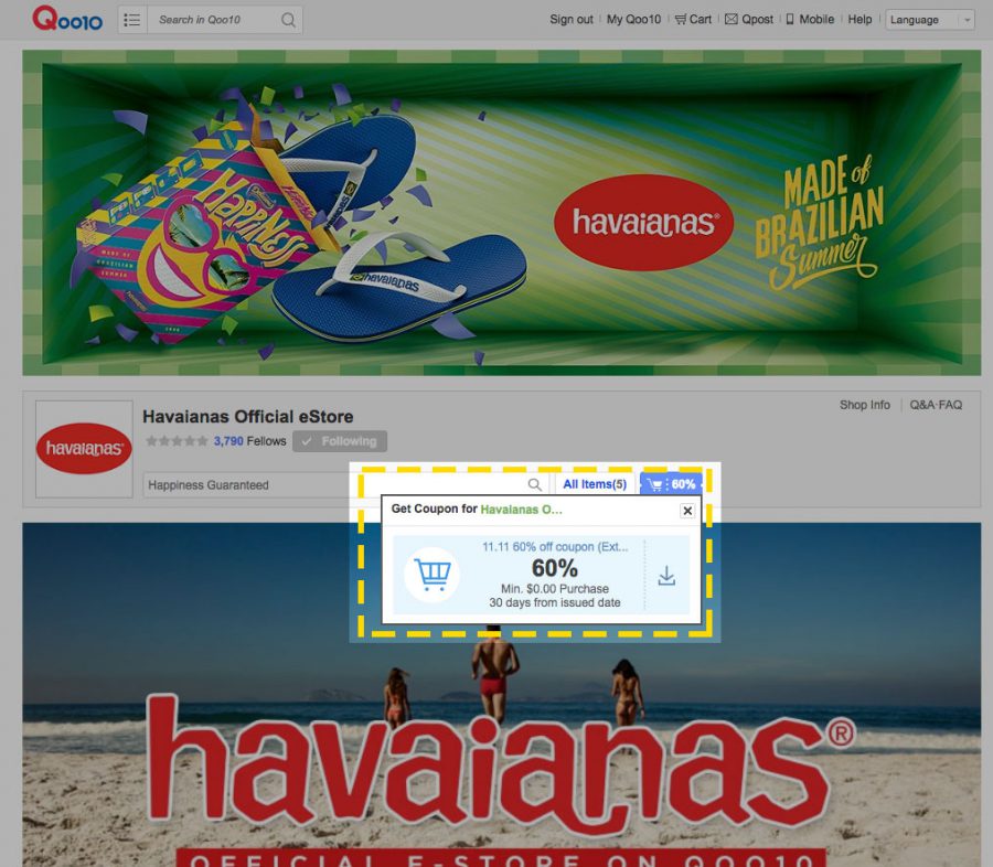 qoo10 havaianas