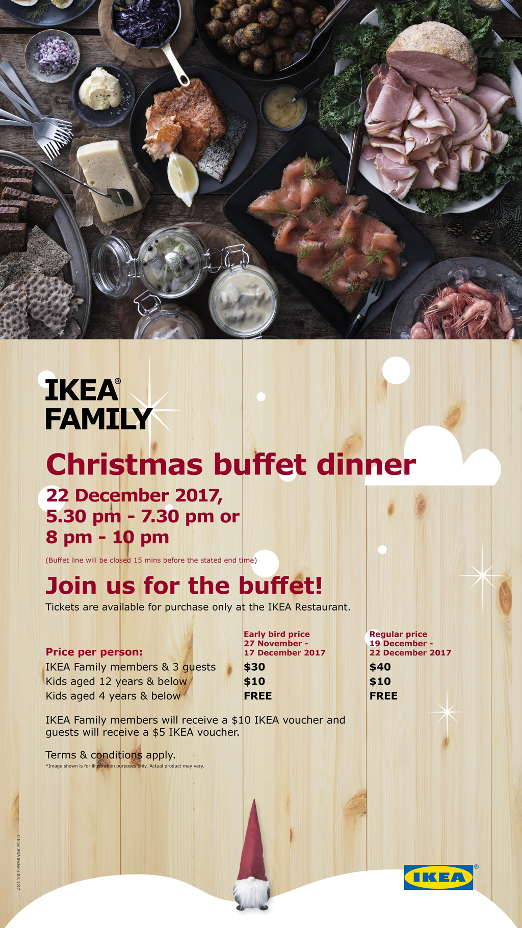 You can now buy tickets for IKEA Christmas Buffet Dinner happening on December 22 Great Deals