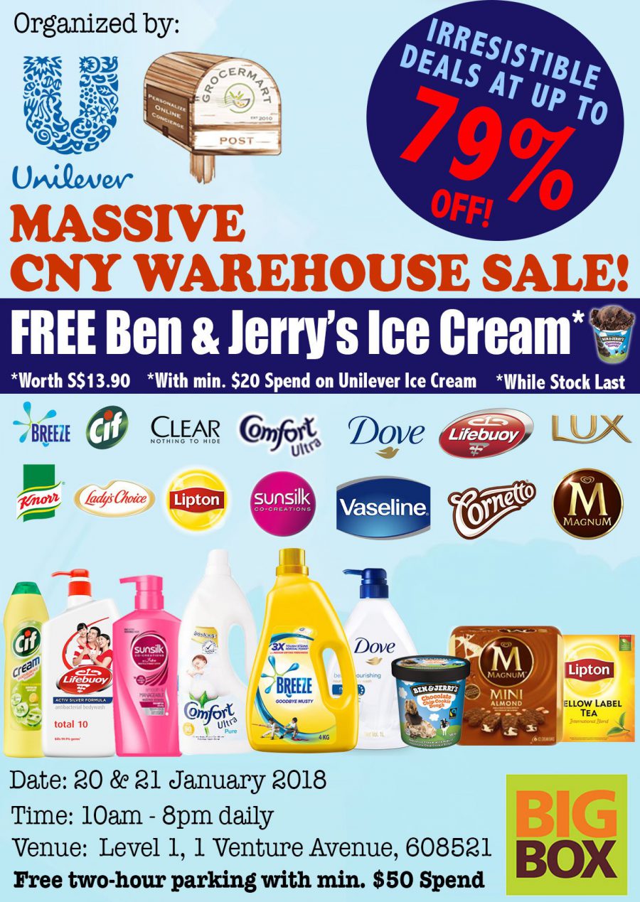 Unilever to hold massive CNY Warehouse Sale at Big Box on January 20