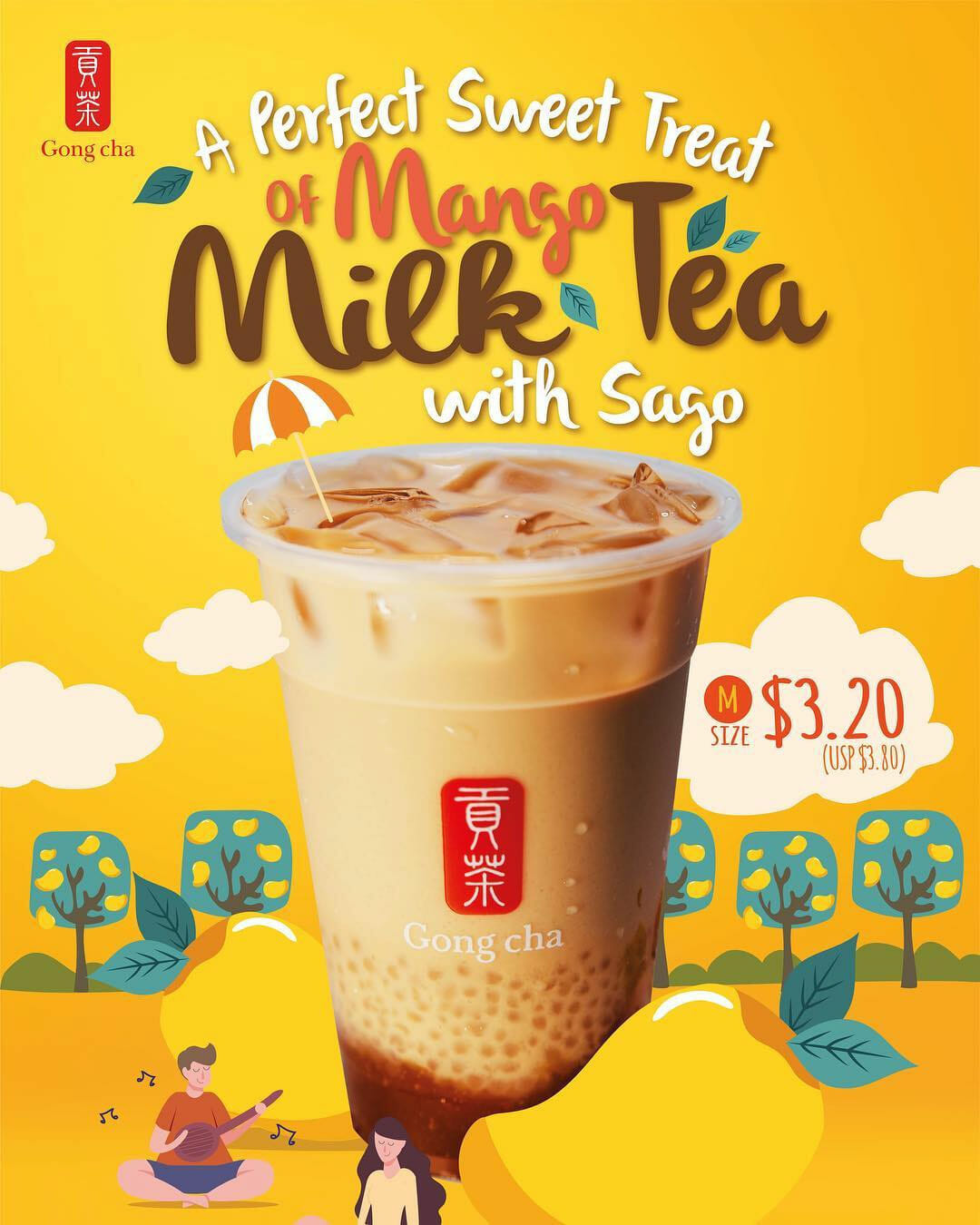 Gong Cha S'pore adds new 'Mango Milk Tea with Sago' drink to their menu