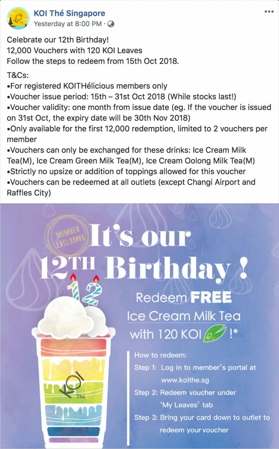 Here's how to redeem an Ice Cream Milk Tea for free (sort of) from KOI