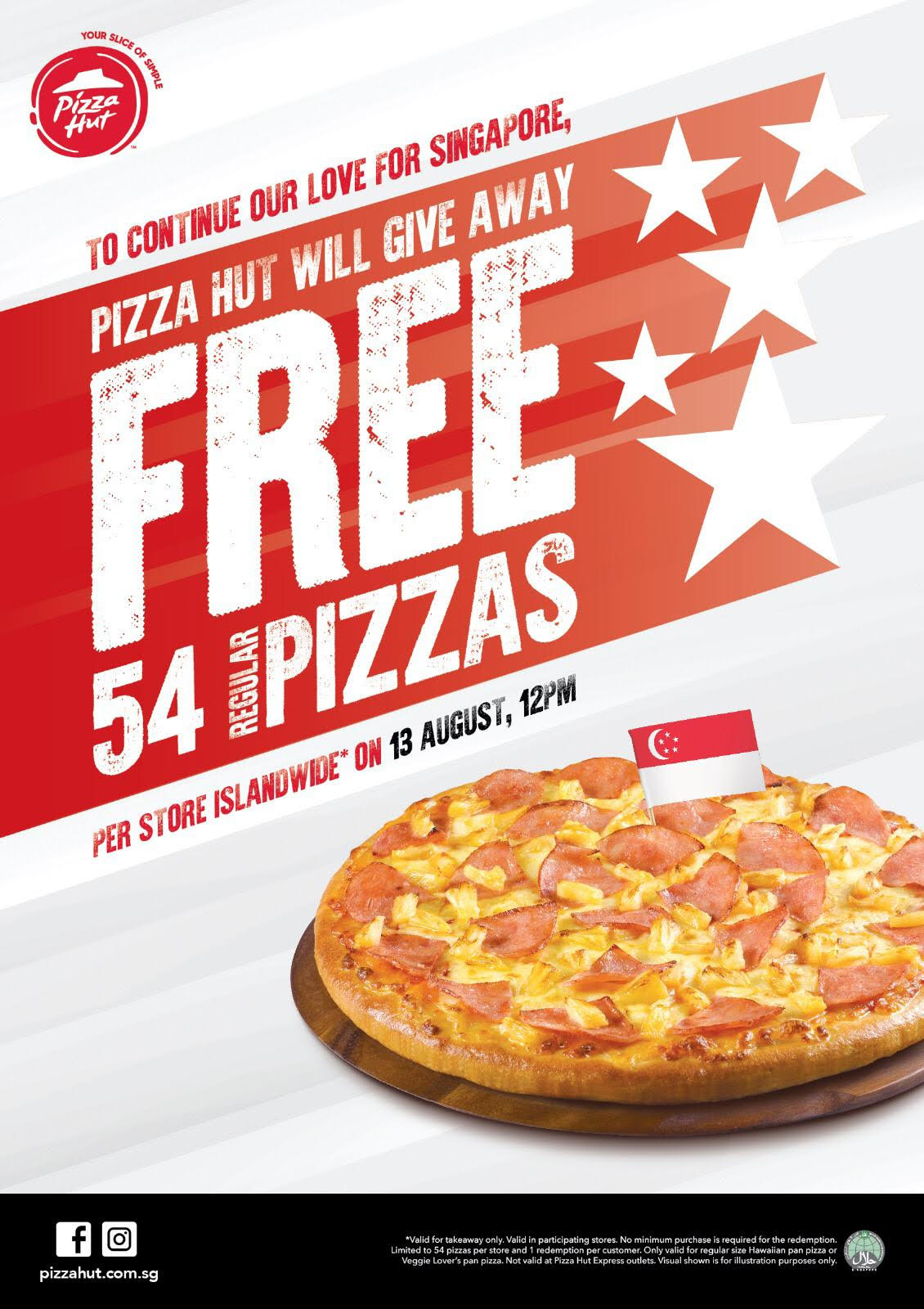 Pizza Hut to give away over 3,000 pizzas across all 59 outlets on