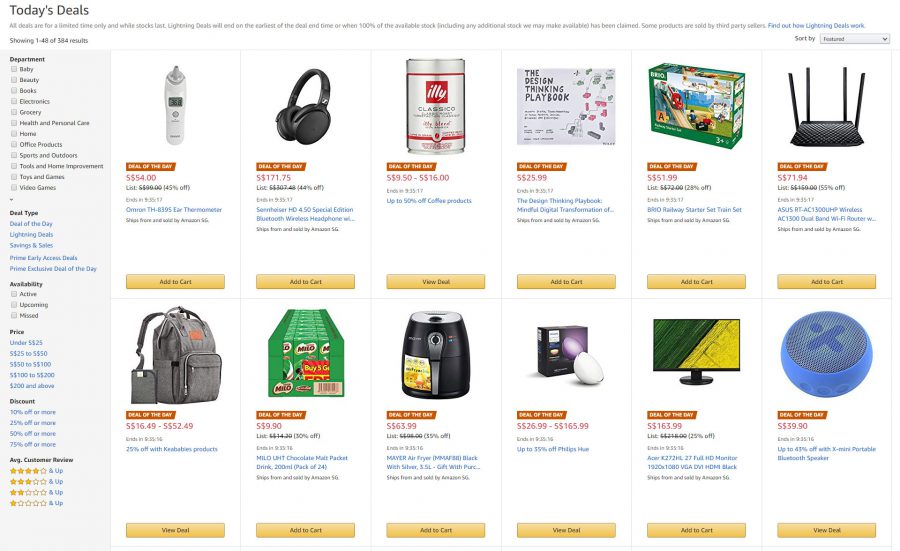 Amazon.sg now officially open. Shop thousands of items direct from the