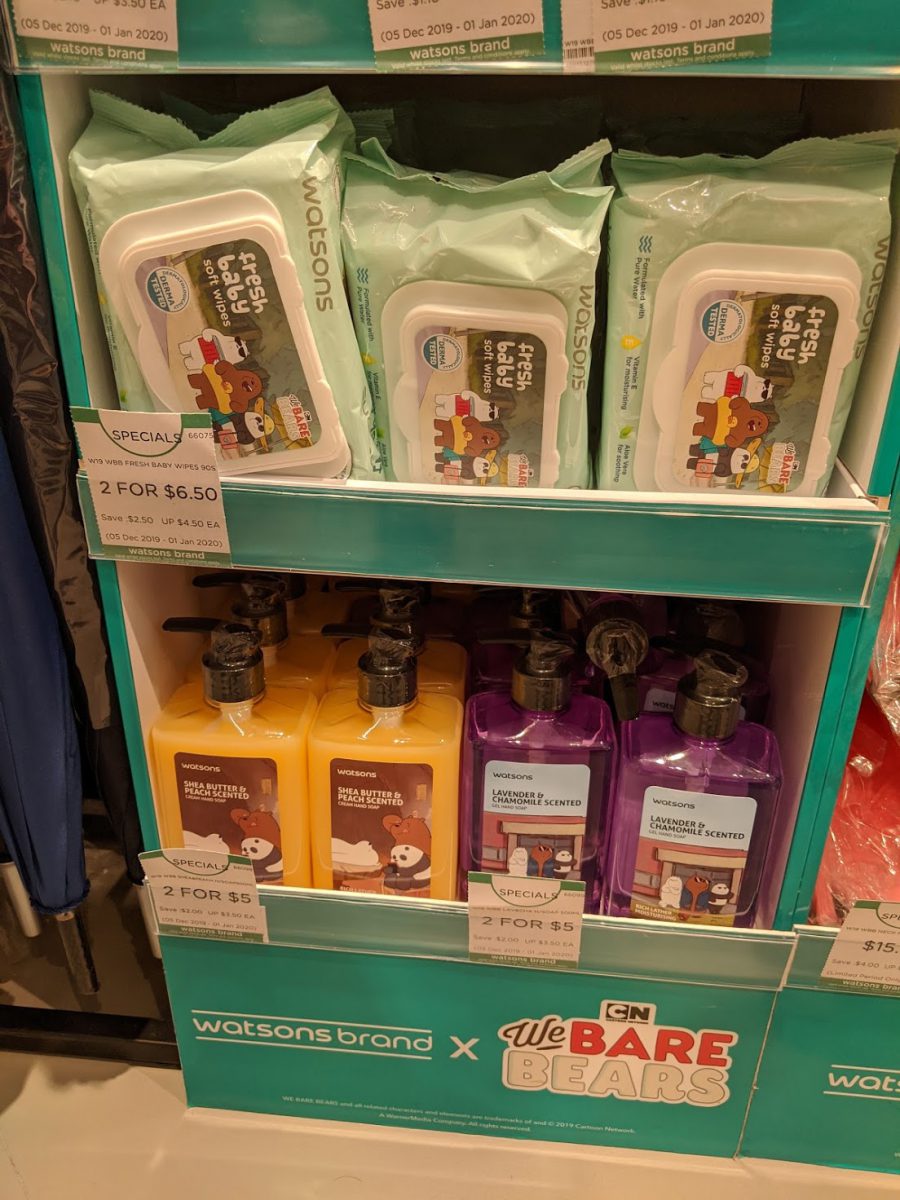 Watsons S'pore selling We Bare Bears merchandise including umbrella