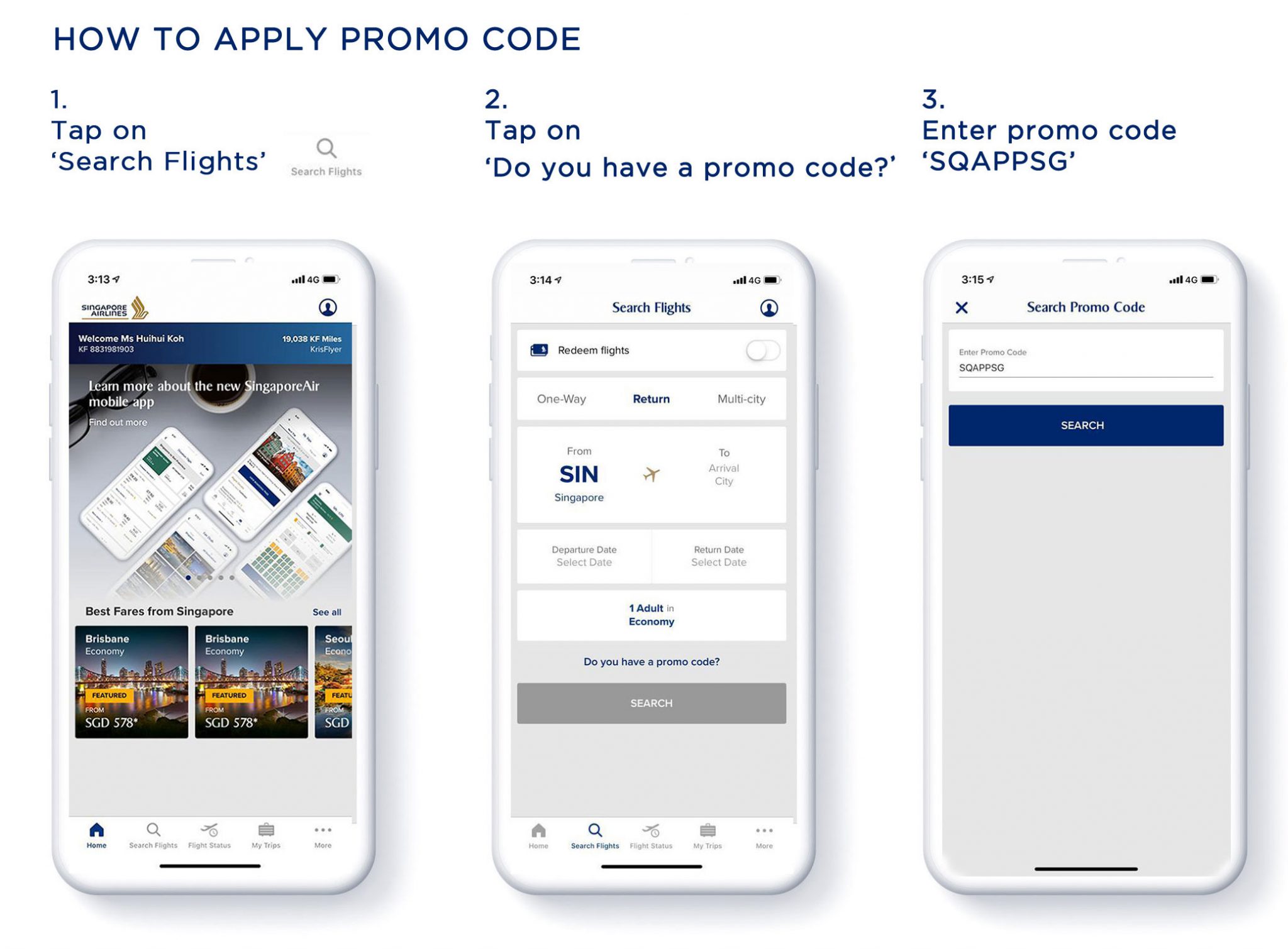 Use this promo code on Singapore Airlines App to enjoy fares from S178