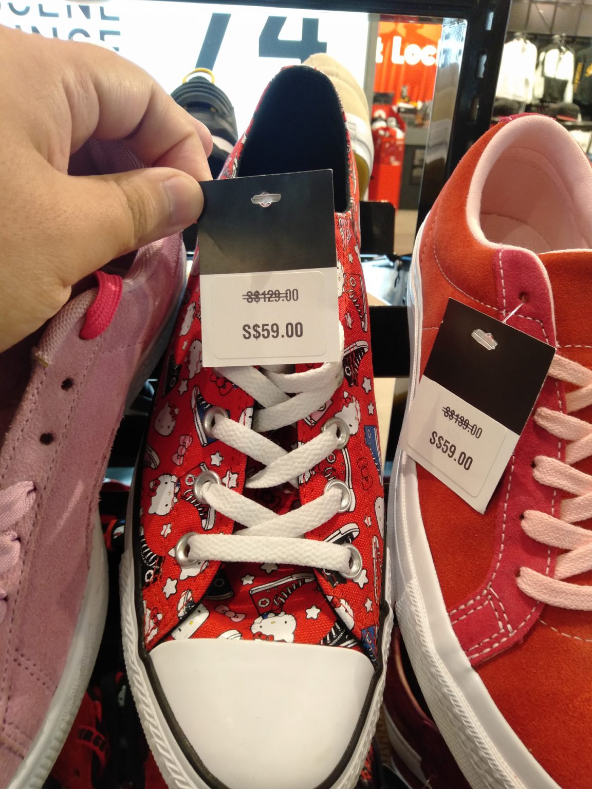 Foot Locker now having sale on Hello Kitty x Converse Foot Locker now having sale on Hello Kitty x Converse