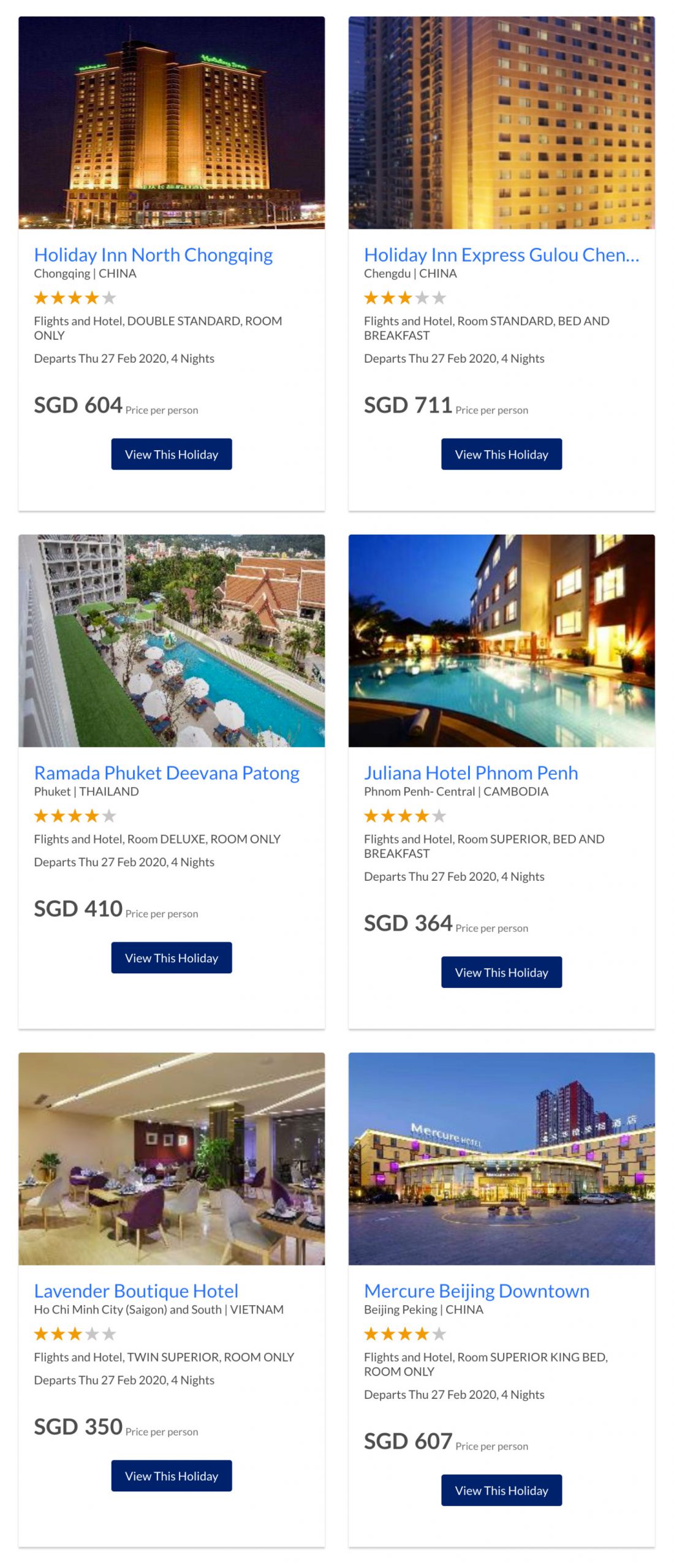 Singapore Airlines Holidays has hotel + flight packages from S340 allin to Asia destinations
