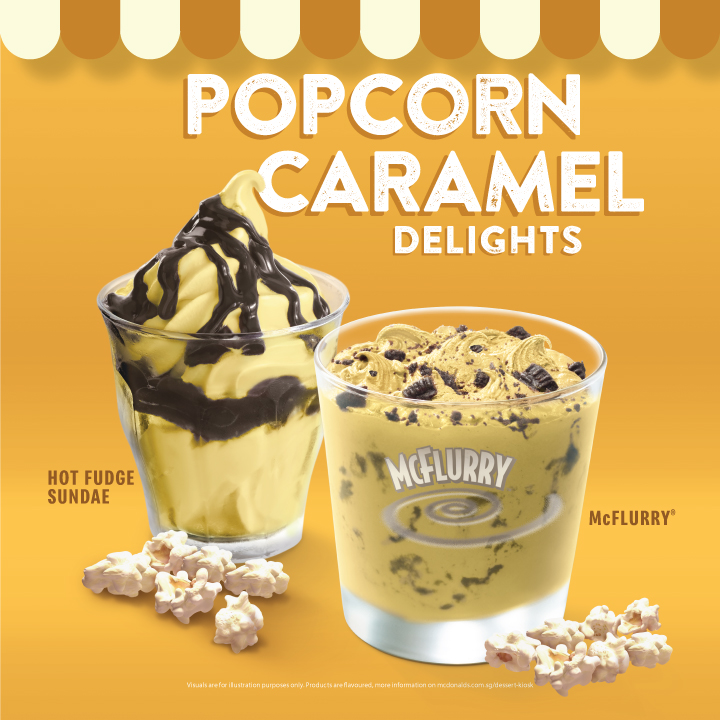 Popcorn Caramel softserve desserts & McFlurry now back at McDonald's S