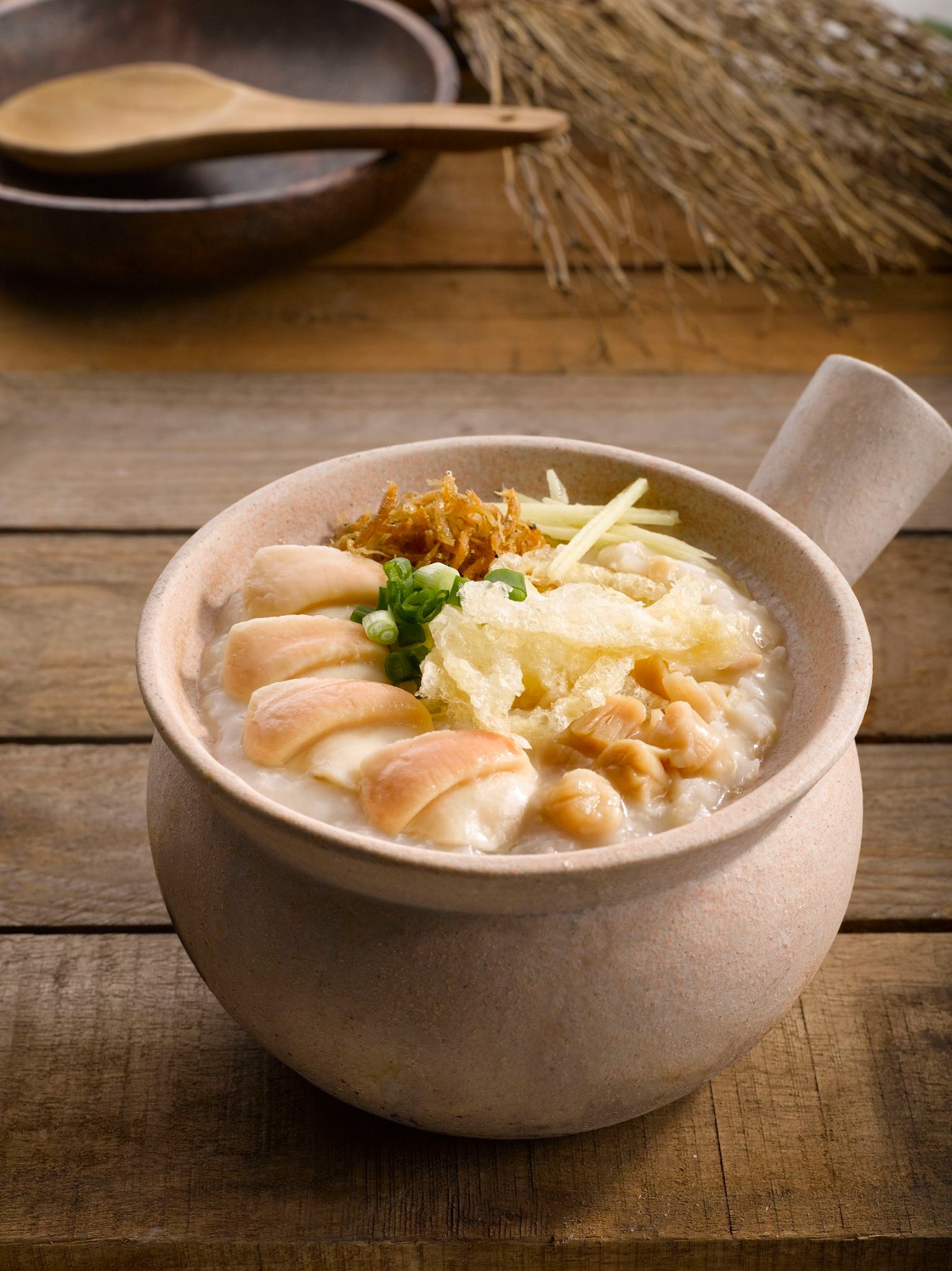 AOne Claypot selling 2 bowls of Dried Scallop Porridge with Abalone