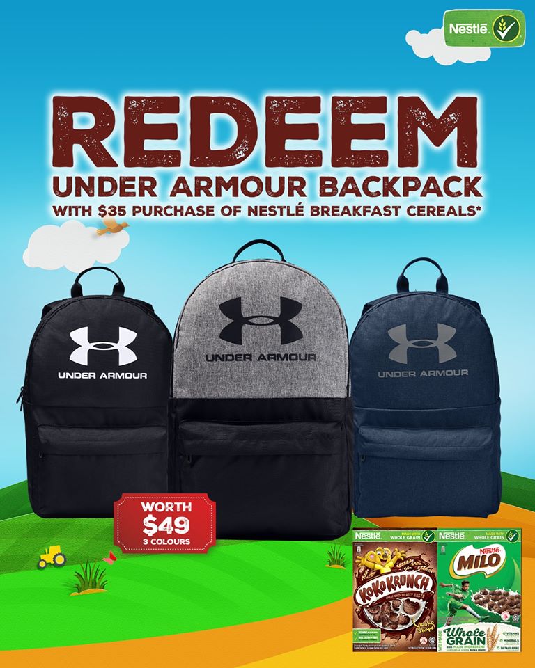Download Buy Nestle Breakfast Cereals and redeem an Under Armour Backpack for FREE from now till Apr 19 ...