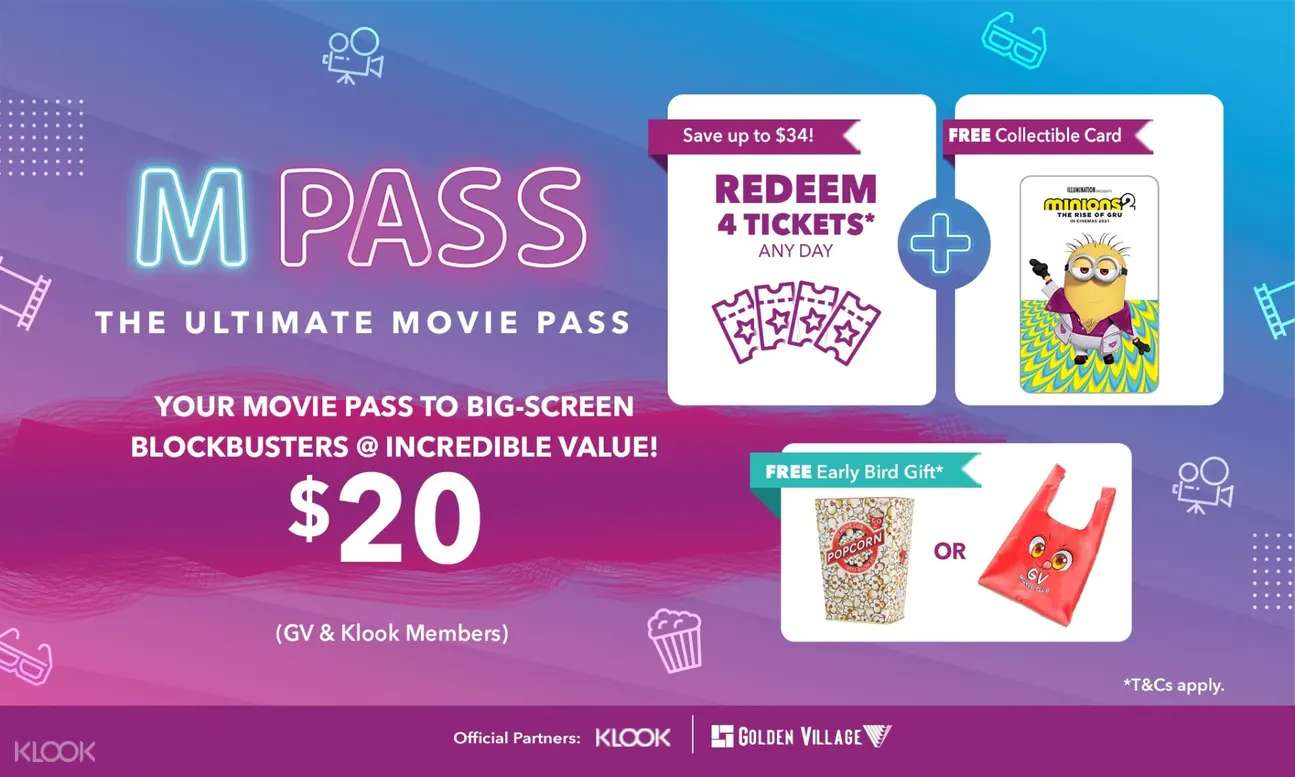 GV offers 20 Movie Pass that comes with 4 tickets you can use anytime