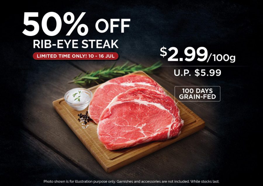 Cold Storage has RibEye & Tenderloin Steak offers up to 70 off usual prices till Jul 16