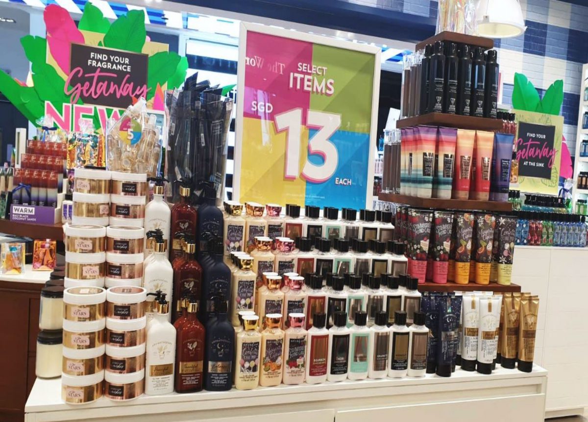 Bath & Body Works has lots of body care products & fragrances from 5