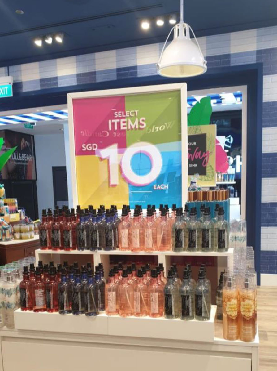 Bath & Body Works has lots of body care products & fragrances from 5