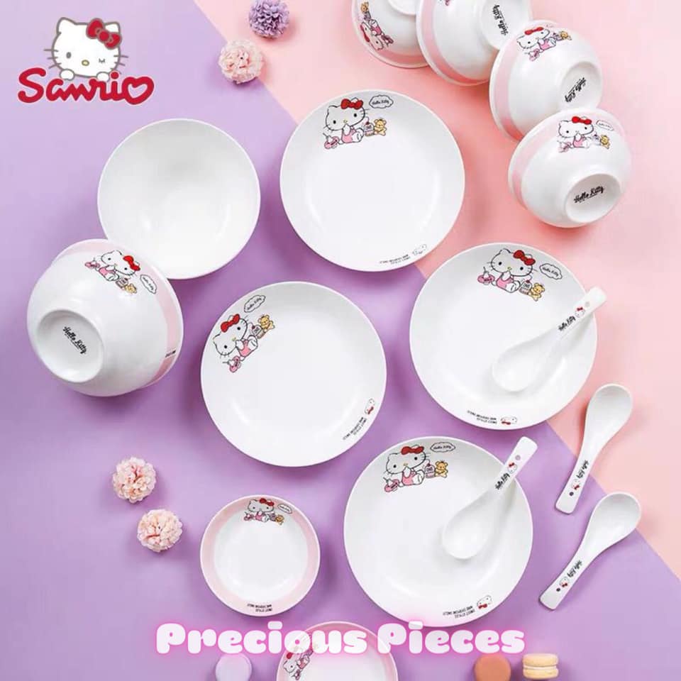 Authentic 16pc Hello Kitty Ceramic Tableware Set priced at 55