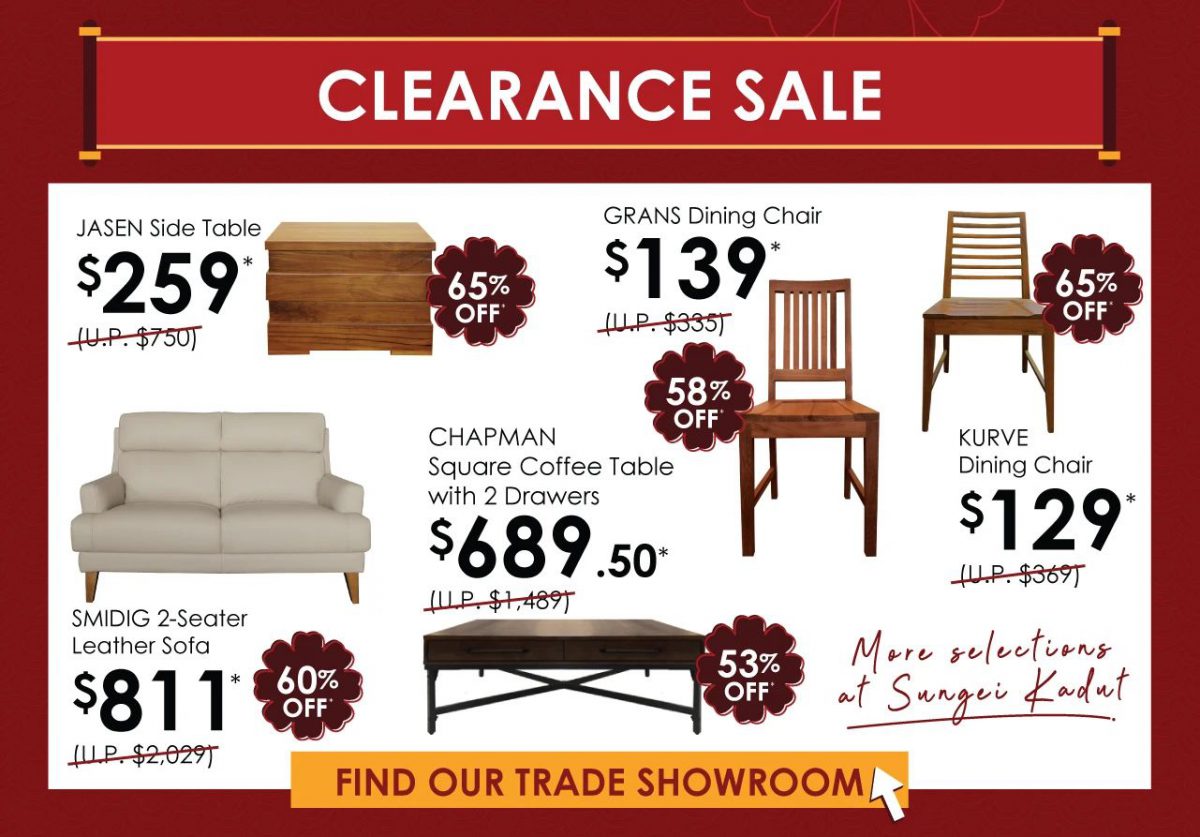 Scanteak Warehouse Sale in Sungei Kadut from Jan 8 17 will have lots