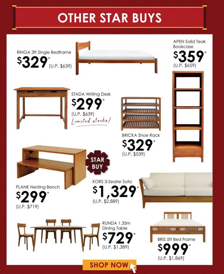 Scanteak Warehouse Sale in Sungei Kadut from Jan 8 17 will have lots