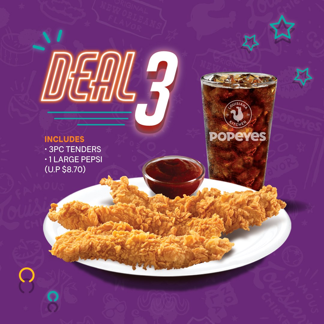 Popeyes S'pore has 5 Happy Hour Deals on weekdays, save as much as 50