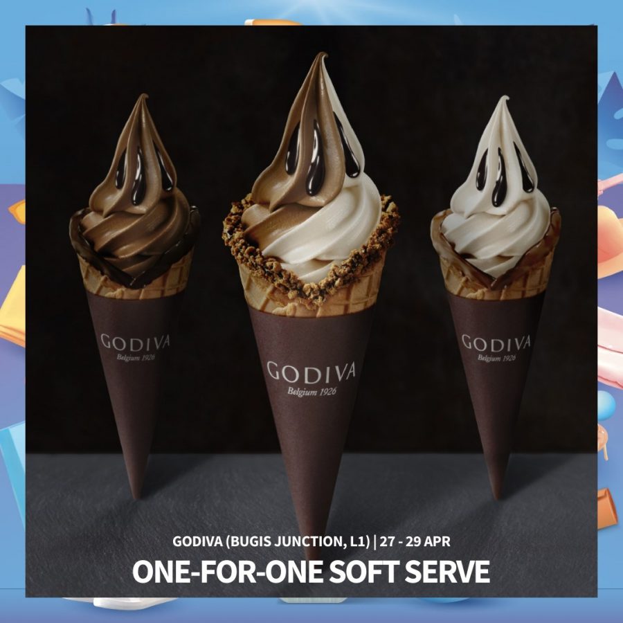 GODIVA Bugis Junction offering 1FOR1 Chocolate Ice Cream Cones from